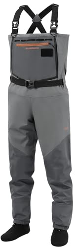 Bassdash Flex Men’s Nylon Breathable Chest Waders Waterproof Fly Fishing Stocking Foot for Hunting Lightweight