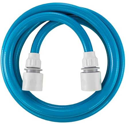 10mm Blue portible Flexible Drinking Water Hose+2 x Universal connectors,Ideal for Camping,caravans,Boats and Mobile homes4 ply Kink Resistant not tainting Hose (5m)