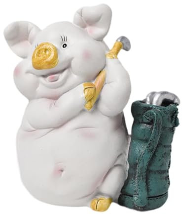 Gcljlmy Statua di maiale, salvadanaio a forma di maiale, salvadanaio di compleanno, decorazione per la casa per bambini, figura animale ornamentale, scultura in resina sintetica per ufficio (nessun