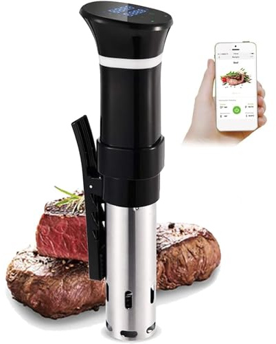 Sous Vide Water Baths, 1100W Immersion Circulator Sous Vide Machine, 3D Water Circulation Heating and Accurate Temperature Timer Control, Low Temperature Slow Cooking for Steaks, Chicken