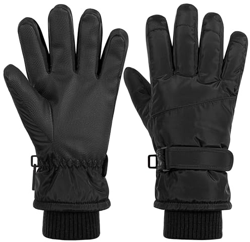 Jikuzfu Women Ski Gloves，Touchscreen Windproof and Waterproof Gloves Winter Thermal Warm Snow Glove for Skiing Cycling Snowboard for Women Men