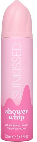 Sunkissed Shower Whip Shower Foam 250ml - Vegan Hydrating Self Care Shower Gel, Luxurious Moisturizing Body Cleanser with Natural Fragrance, Gentle Skincare for Soft (Strawberry Swirl)