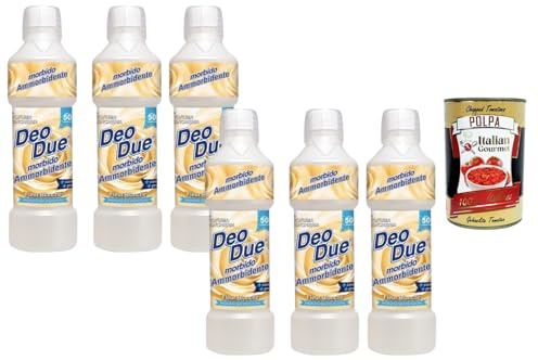 Italian Gourmet Deo Due Ammorbidente Concentrato Fleur Blanche 6 x 1L Duft | Weichspüler für alle Textilien, bucato morbido e profumato, fragranza floreale, Gesamtnettogewicht 6 L + Kostenlos Polpa 400g
