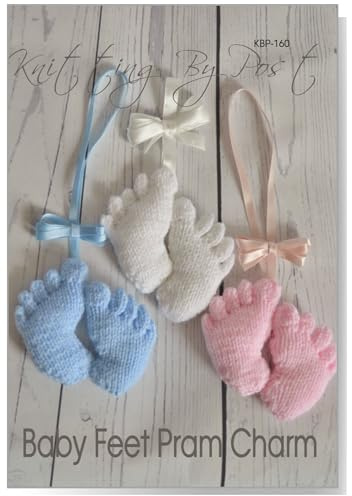 Knitting by Post Knitting Pattern Baby Feet Pram Charm Leaflet Pamphlet Instructions. Knitted Toes, Charity Knits, Crafts Ideas for Beginners Quick Baby Gift