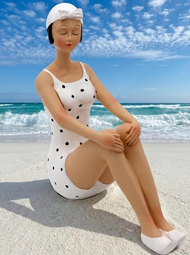 Pommerntraum | Maritime Dekorationsfigur Sammlerfigur Badelady Badenixe Strandnixe Badefigur im Retro-Stil der 20-er Jahre Vintage Nostalgie