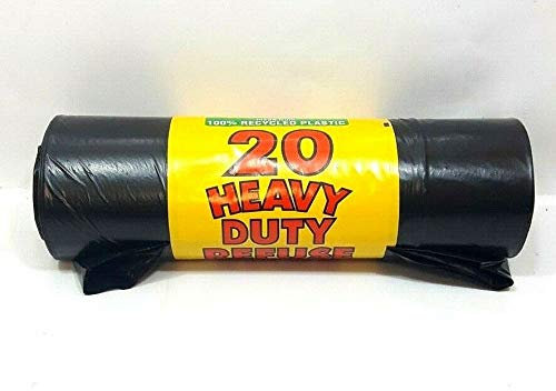ROYAL MARKETS ROLL OF 20 HEAVY DUTY REFUSE SACKS HOME RUBBISH WASTE BIN LINER BLACK BAGS (20)