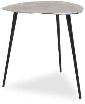 M2 Kollektion Singh 2 Couchtisch/Beistelltisch/Tischset, Metall, Silber, Durchmesser, Höhe 50cm