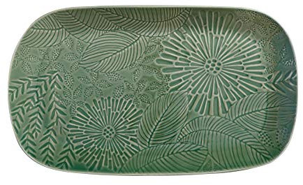 Maxwell & Williams Panama - Plato grande en caja de regalo, gres, color verde kiwi, 39 x 23 cm
