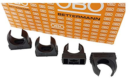 50x OBO Bettermann M25 Quick-Schellen | Klemmschelle | Rohrschelle | anreihbar | tiefschwarz | 25mm | 50 Stück