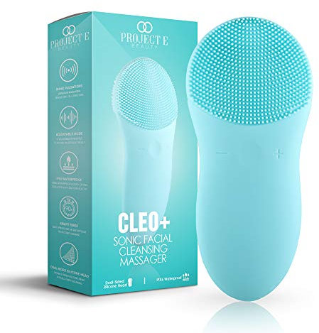 Project E Beauty Cleo+ Sonic Brosse nettoyante pour le visage | Nettoyage quotidien | Exfoliation douce | Nettoyant visage portable sans fil | Silicone souple imperméable