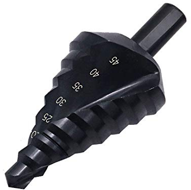 Dreneco 10-45mm Punte a Gradini Punte Coniche Trapano a Gradini HSS Fresa Spiral Groove