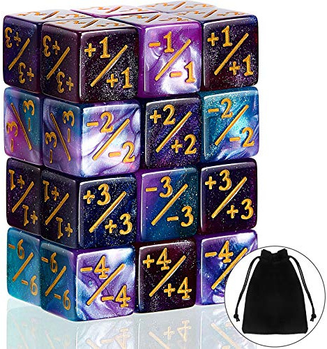 Sumind Contatori di Dadi Gettone Dadi D6 Contatore Fedeltà Cubo Compatibile con MTG, CCG, Accessori per Giochi di Carte (Stile Fresco, 24)