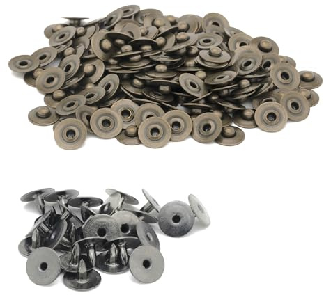 Trimming Shop Denim Rivets Jeans Decorative Brass Hat Rivets Replacement Repair for Fashion Accessories Clothing, Leathercraft Decorations, 7mm, Antique Brass, 10pcs