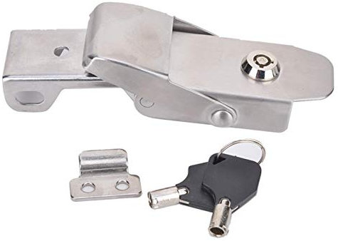 Loquet à Bascule, Loquet de Boîte à Outils en Acier Inoxydable, Loquet de Poitrine à Ressort, Kit de Verrouillage de Loquet pour Armoire de Dispositif D'expédition de Boîtier(A108B-3)