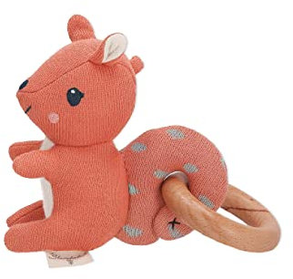 Sterntaler Baby Mädchen Greifling Baby Holz Greifling Enna - Baby Spielzeug, Greifspielzeug, Greifling Baby Holz Holzgreifring - Bio