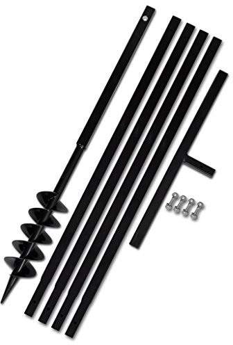 Lechnical Trapano da Terra con Manico 100 mm Tubo di Prolunga Acciaio 5 m,Trapano da Terra,Trapano per Trivella da Terra,Trapano a Colonna da Terra