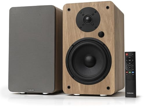 VULKKANO A6 ARC Altavoces Autoamplificados con Woofer de 6.5, Bluetooth 5.0, HDMI ARC, Optica, RCA, USB, con Salida Subwoofer, Monitores de Estudio HiFi con Diseño Elegante, Color Marron