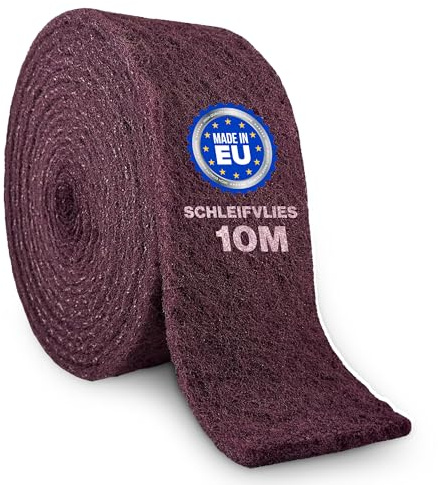 Craft-Equip Schleifvlies Rolle 10 Meter x 10 cm in P240 -MADE IN EU- langlebig und vielseitig anwendbar für z.B. HOLZ, METALL, EDELSTAHL uvm.
