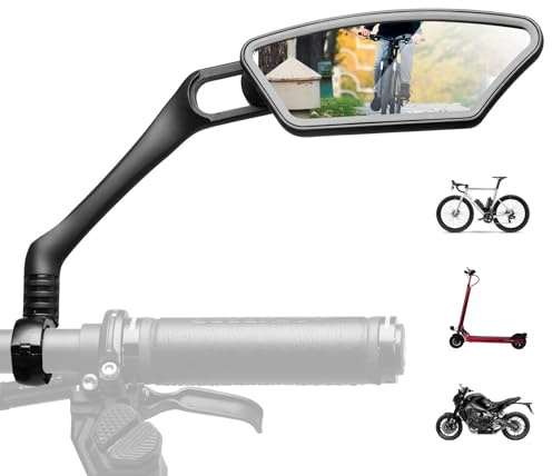 ROCKBROS Fahrradspiegel Rückspiegel HD 360 °Verstellbarer, Lenker 21-26mm | Große Spiegelfläche Bruchfest Fahrrad Spiegel, Universal Sicherer Rückspiegel für Fahrrad, Mountainbike, Rennräder