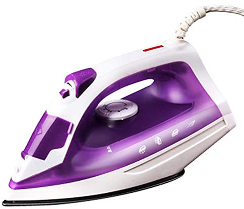 Fer à vapeur, semelle en téflon antiadhésive, fonction d'auto-nettoyage, 5 modes de contrôle de la température, réservoir d'eau de 150 ml, 1200 W, violet