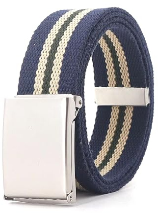 NEFLUM Bunte gewebte Gürtel für Herren und Damen, gestreift, farblich passende Gürtel, Regenbogen-Nylon-Canvas-Gürtel, 3,5cm breit, 120x3.5cm