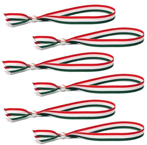 GOS Best Supplies 6 Bracelets en Tissu Couleurs Du Drapeau de l'Italie Hommes Femmes Unisexe