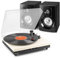 Audizio RP113C Bluetooth Record Player with Wireless Bluetooth Speakers, Vinyl to MP3 USB Converter, Cream Turntable with Built-in Amplifier & 4-Inch Active Bookshelf Speaker System