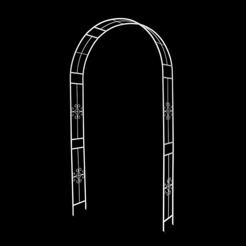 GAMAK Arche de Jardin Exterieur avec Deux Couleurs, Portillon de Jardin Metal, Mariage Arche Arceau À Rosiers Tuteur Colonne de Jardin pour Mariage Extérieur (Color : White)
