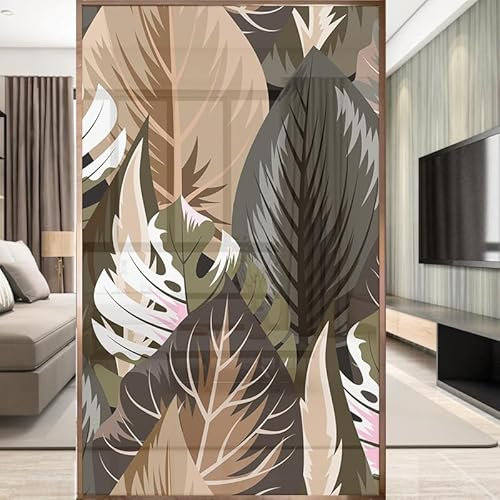 Sichtschutzfolie 3D Fensterfolie Glasdekorfolie PVC für Badezimmer Kinderzimmer Küche,Schlafzimmer Wohnzimmer Esszimmer Büro Hotels Klassenzimmer 44.5x300 cm Braun