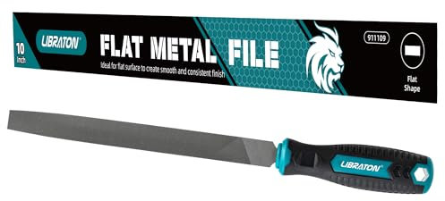 LIBRATON 250MM-Flachfeile für Metall, Metallfeilenwerkzeug, Feile aus Kohlenstoffstahl, Handfeile für Metall, Metallbearbeitung, Holz, Kunststoff, Flachfeile zum Verfeinern, Formen und Schaben