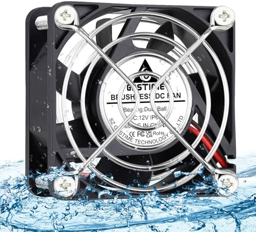GDSTIME 60mm 12V Fan IP67 Waterproof DC 12V Brushless Cooling Fan