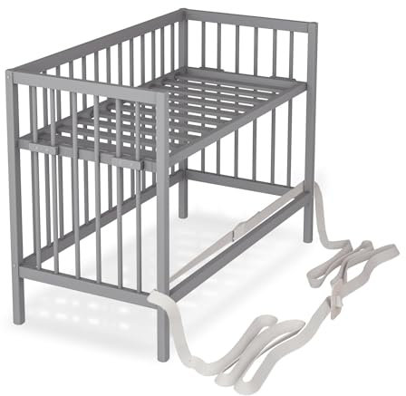 Sämann® 4-in-1 Baby-Beistellbett aus massivem Buchenholz – sicher, höhenverstellbar & umbaubar zum Babybett – wächst mit bis 4 Jahre – entwickelt von Eltern für Eltern – für ruhige Nächte