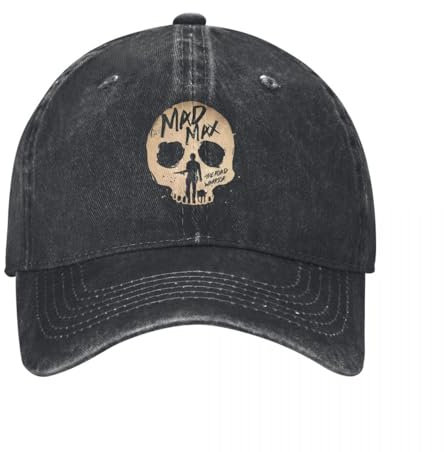 QIYAEUA Mad Max Baseballmütze Mode Distressed Washed Road Warrior 80er Jahre Film Schädel Sonne Kappe Männer Frauen Alle Jahreszeiten Reise Hüte Kappe Geschenk