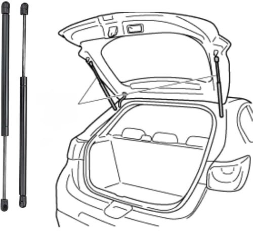 YHBIBI 2 Stück Auto Kofferraum Gasfeder für Peugeot 206/206+ Hatchback 1998-2012(OEM-51023704)-51cm,Stoßdämpfer Stützstange,Gasfederstreben Kofferraumlift Zubehör