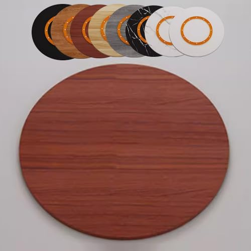 IMUNKT Plateau Tournant en Bois Grand Lazy Susan 80 90 100cm, Plateau Rotatif pour Table À Manger, Plateau De Service De Cuisine, Rotation Silencieuse(Teak,60cm/24in)