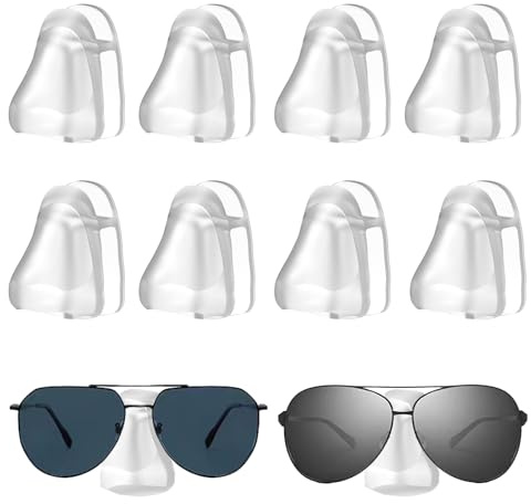 HNLMZ Brillenhalter Wand,8 Stück Selbstklebender Wandmontierter Brillenhalter,Sonnenbrillen Brillenständer,Kreativer Nasenform-Brillenständer für Aufhängen und Präsentieren von Gläsern(Transparent)