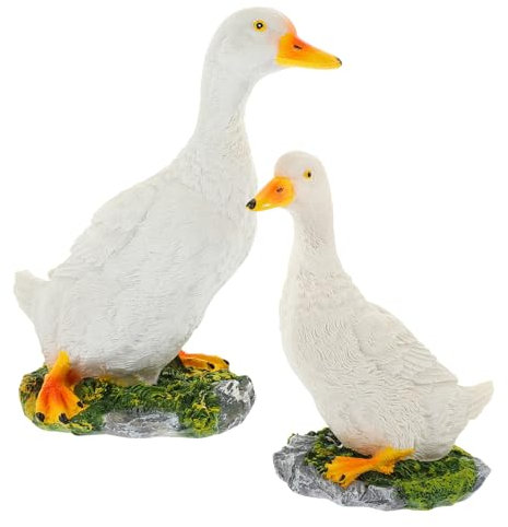 Sosoport 2stücke Gartenteich Ente Dekoration Aus Kunstharz Lebendige Gartenfigur Für Teichdekoration Naturgetreue Ornamente Für Gartenbau