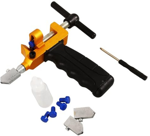 Gadpiparty Professionale Tagliapiastrelle e Vetro in Metallo Tagliavetro Ergonomico Con Impugnatura Antiaffaticamento Per Uso Duraturo e Lavoro Efficiente