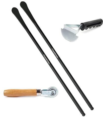 2PCS Tire Spoon, Tire Mount and Demount Iron ,33220 Mt and Demount Spoon, 30 in, 3/4 in , Tire Patch Roller, Scraping Cutter , Tire Iron Suitable for Changing Tires on A Wide Range of Vehicles.