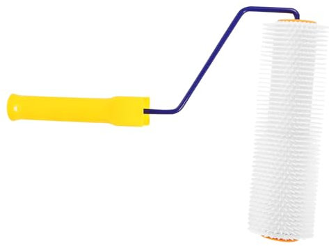 Mipcase Self Leveling Screed Spiked Roller 9 Inch 23cm 14mm Teeth Height Flooring Roller for Epoxy Floor Paint Bubble Removal Screeding Compound Tool Random Color