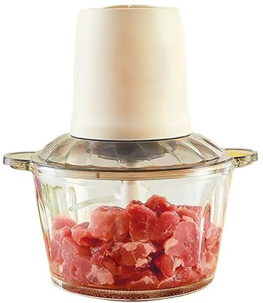 QIeAny Tritacarne Elettrico, Robot da Cucina Multifunzione E Frullatore, Avvio con Un Clic, Doppia Regolazione, Piccolo Mixer per Uso Domestico, Tritatutto per Aglio,A