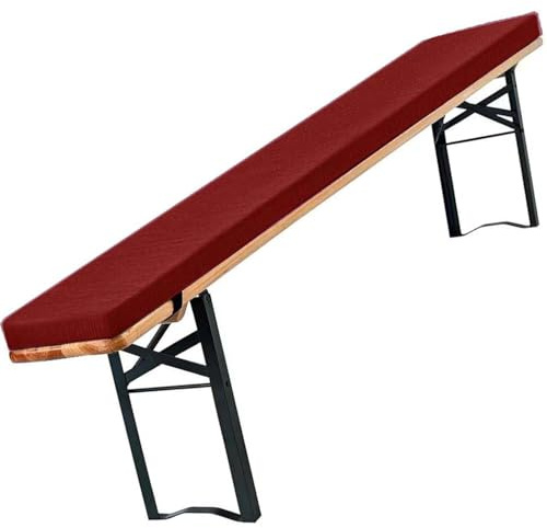 moismk Cojín Banco de Cerveza 220x25x3 para Carpa Cojines para Bancos Exterior/Interiores 120x40 100x30 Acolchados Antideslizante Lavables para Muebles de Jardín, Terraza(Burgundy,220x28x3cm)