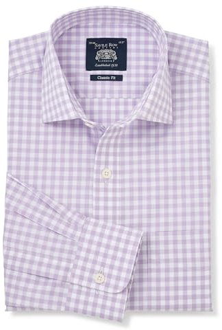 Men's Classic Fit 100% Cotton Poplin Single Cuff Formal Shirt | Luxury, Premium Quality, Long Sleeve, Dress Shirt, Formalwear