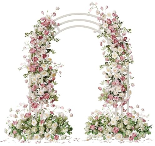 ZWCSHUU Large Metal Wedding Arch, Balloon Arch Backdrop Arch Stand for Wedding, Bridal, Garden, Yard, Indoor Outdoor Party Decoration Balloon Arch Stand