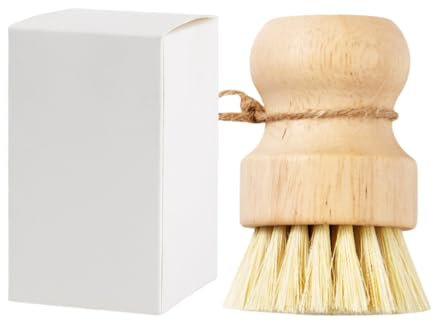 Rockreyoa Spazzola per funghi, rotonda, in legno, per champignon, spazzola per lavare patate, in legno, spazzola per la frutta, spazzola per la pulizia dei funghi, spazzola per la pulizia