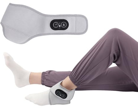 Aoaoy Electrical Footrest Pillow, Electric Ankle Heating Pillows, Time -Controlled Temperature Control, Heated Ankle Wraps, Foot Warmer for The Home Office (Light Gray)