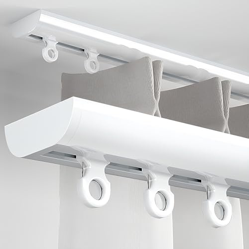 Set di binari per tende da soffitto in alluminio ultra sottile, per soggiorno, camera da letto, divisorio, 115 cm, sistema di aste per tendaggi regolabili
