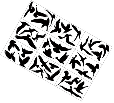 Healifty 9hojas Calcomanías Anticolisión Estáticas Para Ventanas Decorativas Para Pájaros