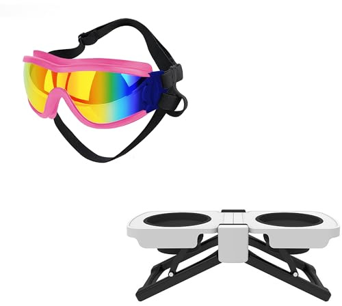 Dog Sunglasses for Large and Medium Breed and Portable Elevated Dog Bowl