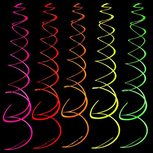20Pcs 90cm Neon Spiral Luftschlangen Für Party Deko, für den Alltag | Silvester Deko Mit Bunte Farben, Schwarzlicht Party Girlande, Geburtstagsfeier, Fasching Karneval Festival Feierabend.